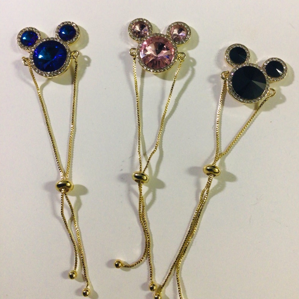 adjustable bracelet with charm and colorful stones gold plated